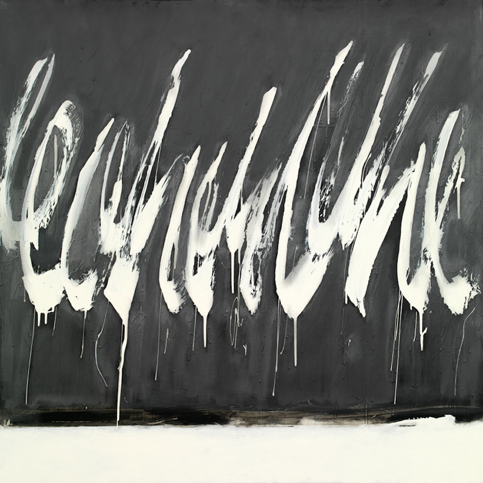 Gesso, matt emulsion and graphite on canvas